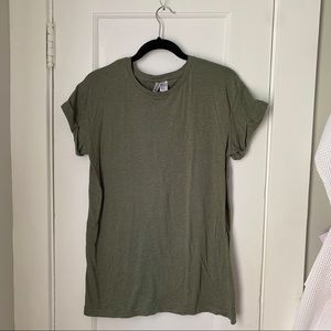 long olive green top